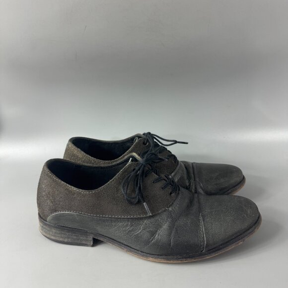 Diesel Grayish Green Leather/Suede Oxford Shoes, Men\'s Size 41 main image 13